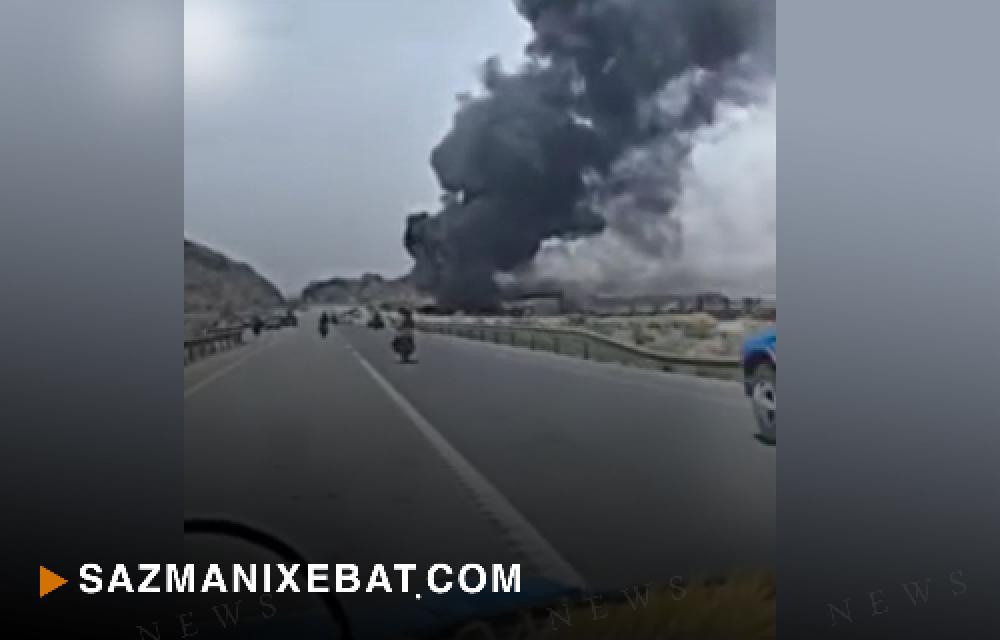 زخمی شدن یک سوختبر بر اثر واژگونی و آتش سوزی خودرو در ملک آباد شهرستان سرباز 